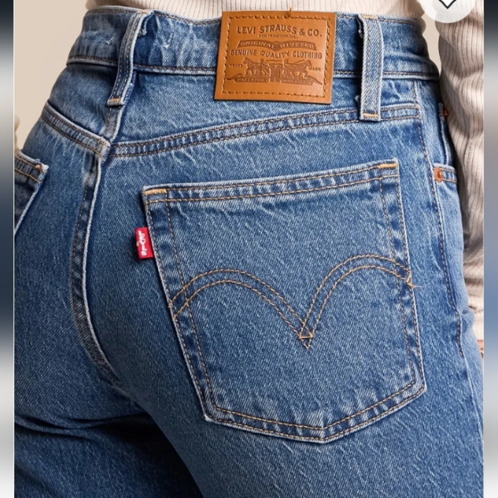 Levis Wedgie Premium Denim Straight Ankle Jeans Iconic Fit - Picture 4 of 13